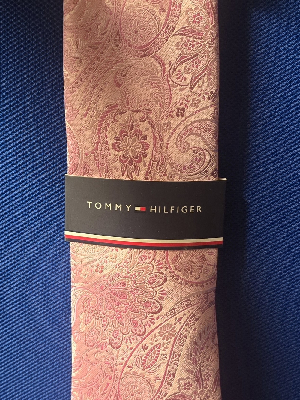Tommy Hilfiger Rose Pink Paisley Silk Tie